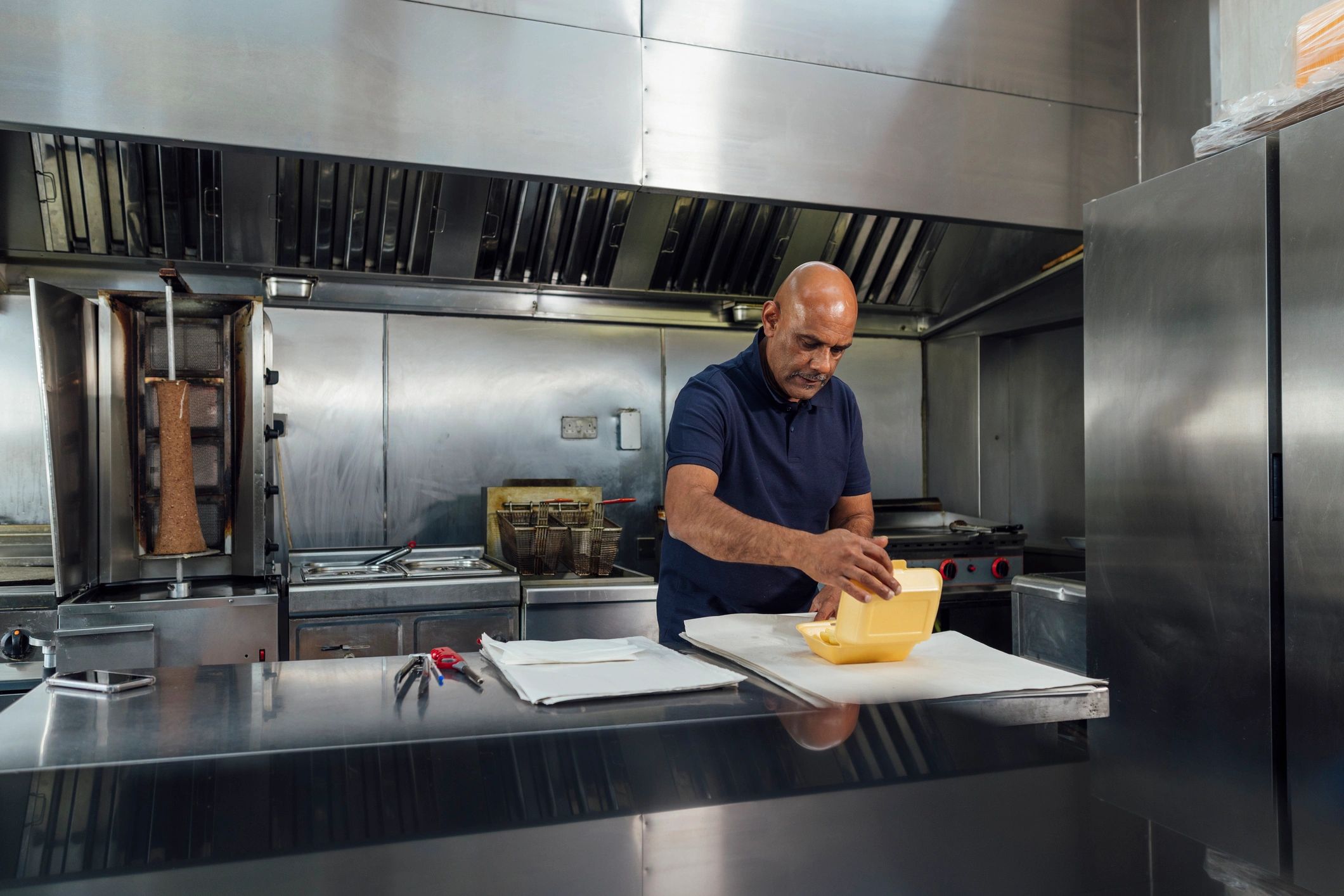 Chef preparing food in a professional kitchen